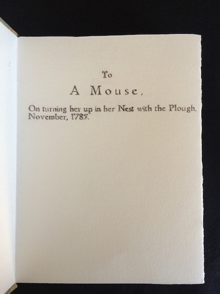 title page Burns poem
